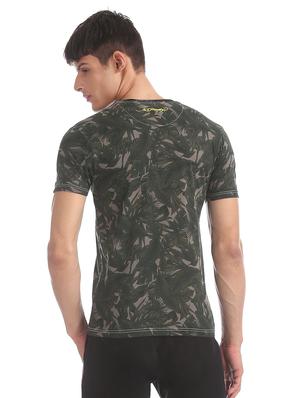 olive green all over printed t-shirt - 17631213 - Standard Image - 2