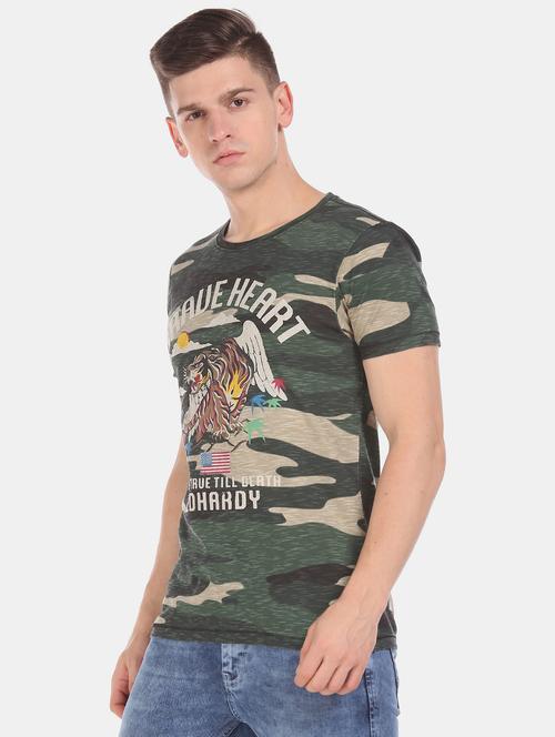 green printed t-shirt - 17631236 - Standard Image - 1