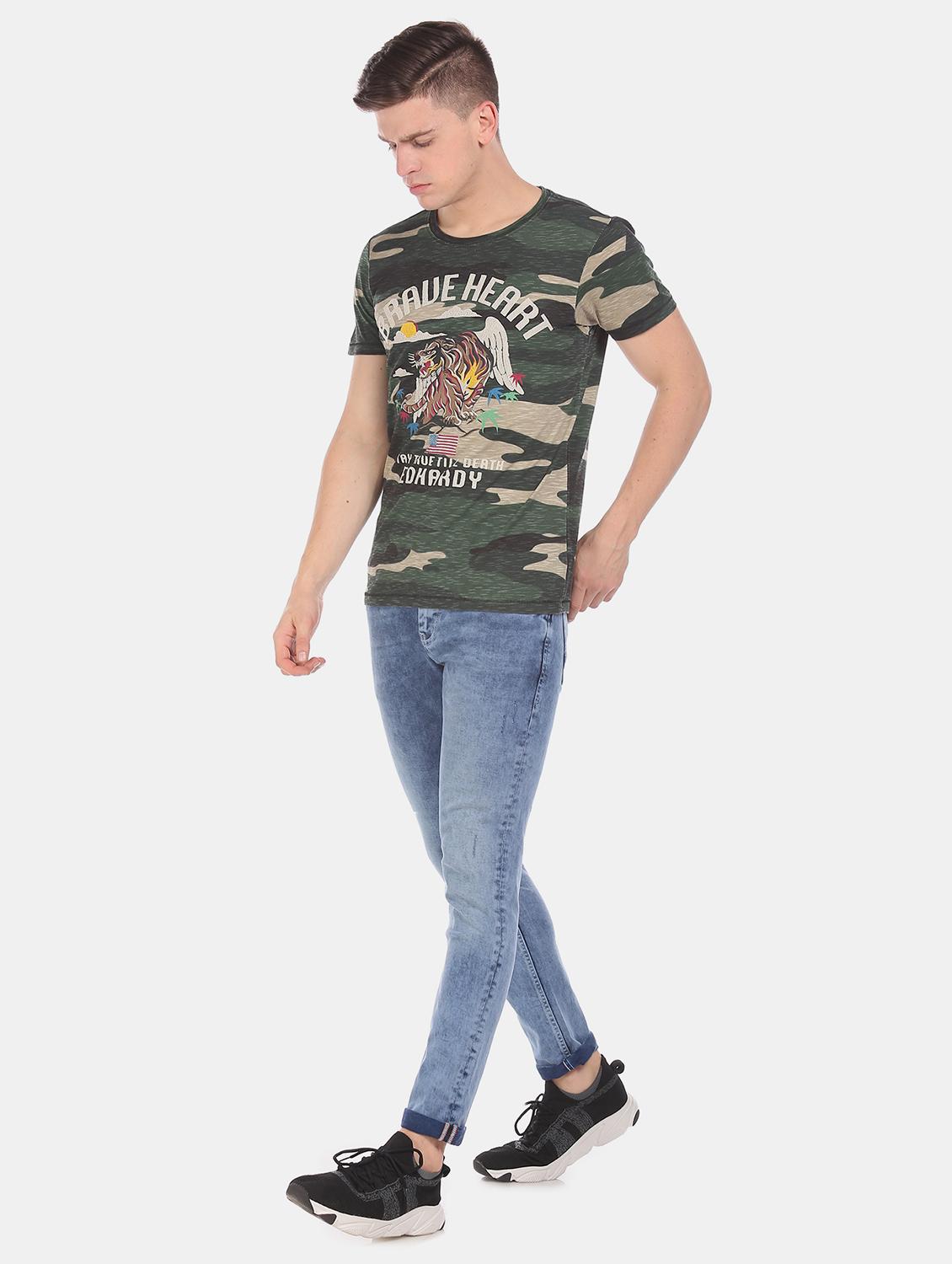 green printed t-shirt - 17631236 - Zoom Image - 4