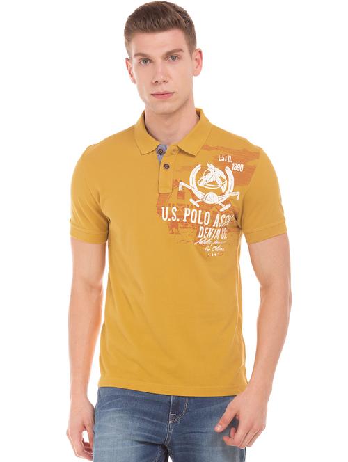 yellow printed t-shirt - 17631335 - Standard Image - 1