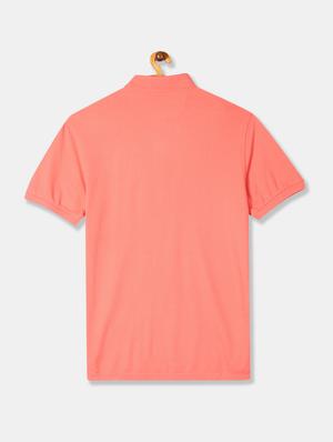 peach solid polo t-shirt - 17631396 - Standard Image - 2