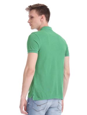 green solid polo t-shirt - 17631398 - Standard Image - 3