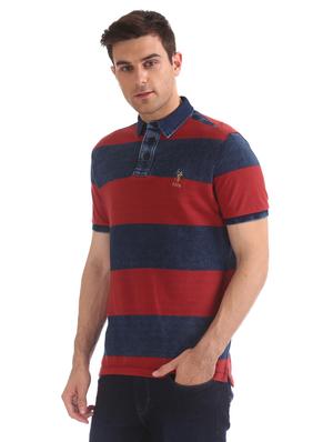 red striped collared t-shirt - 17631403 - Standard Image - 2