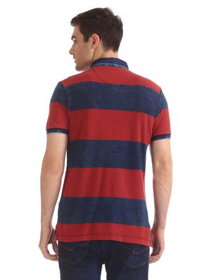red striped collared t-shirt - 17631403 - Standard Image - 3