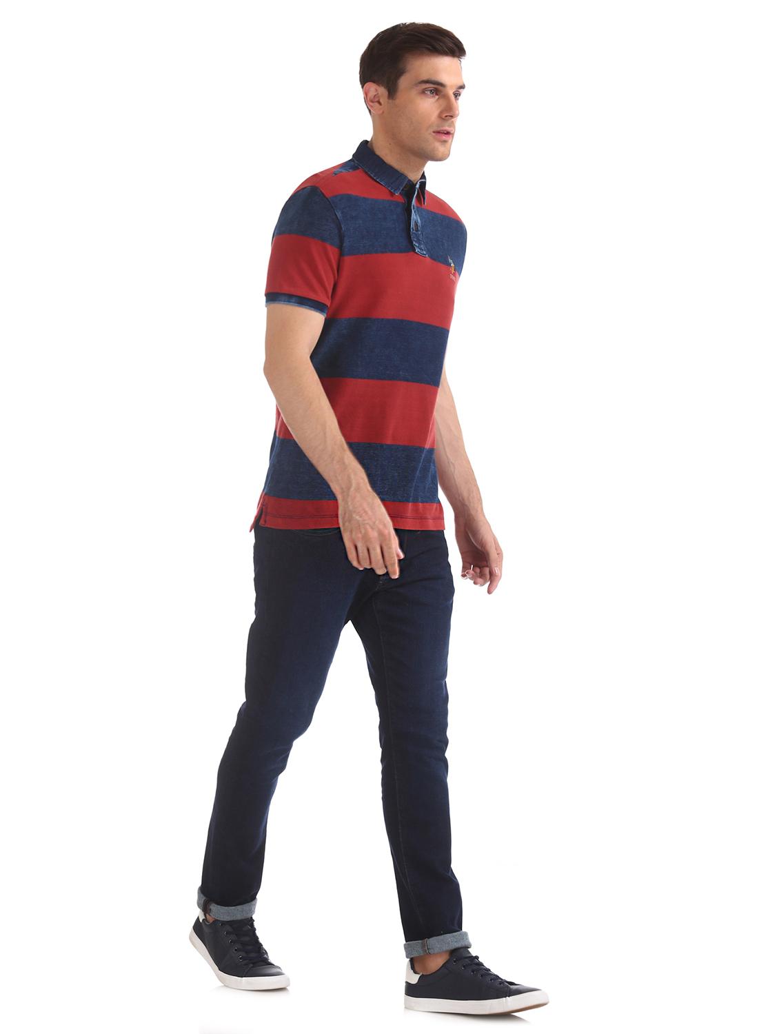 red striped collared t-shirt - 17631403 - Zoom Image - 4