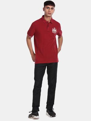 red solid polo t-shirt - 17631409 - Standard Image - 4