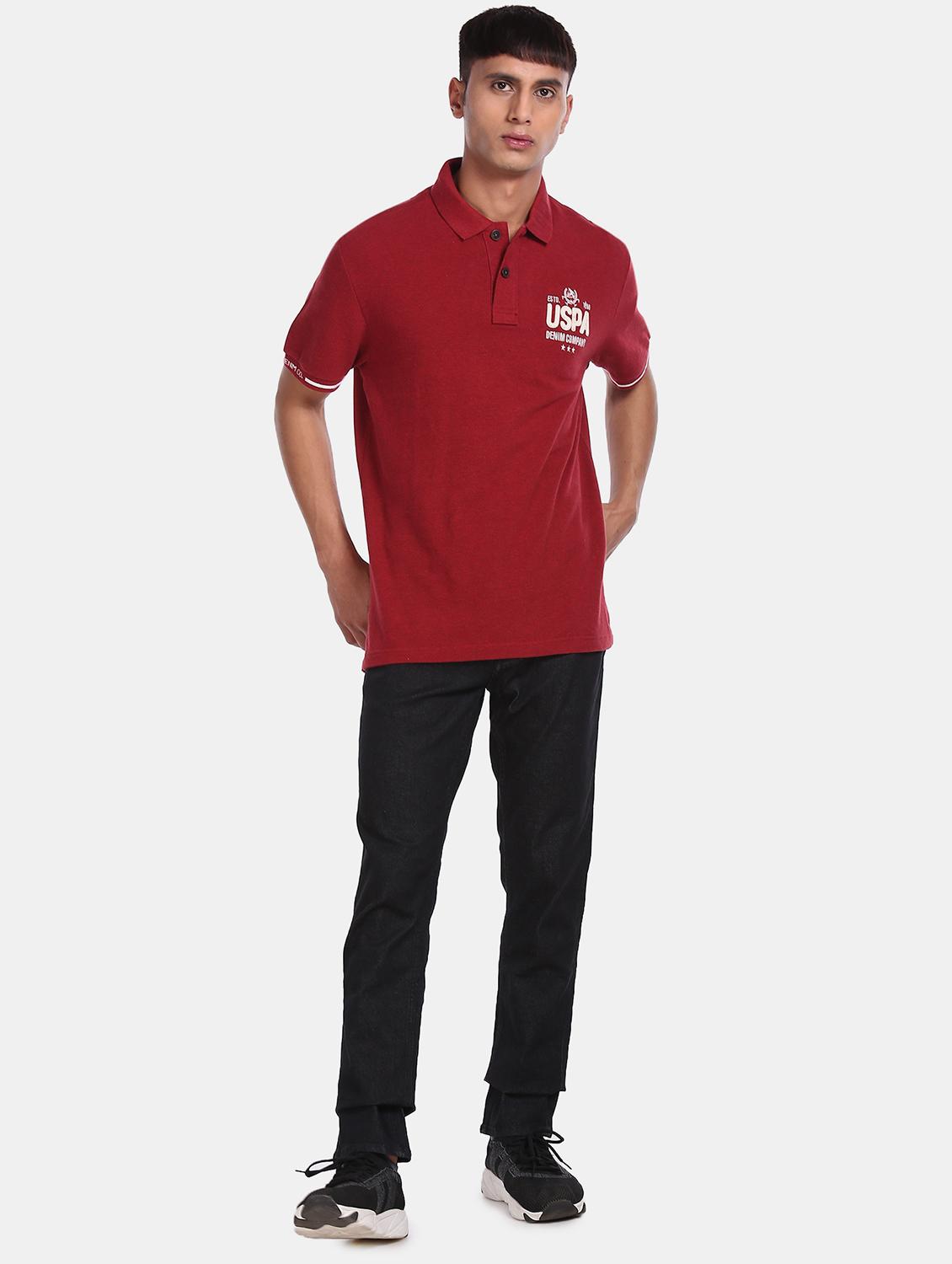 red solid polo t-shirt - 17631409 - Zoom Image - 4