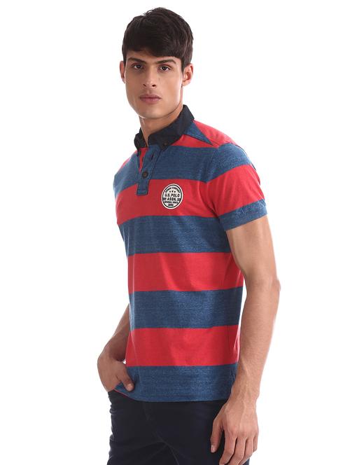 red striped collared t-shirt - 17631428 - Standard Image - 1