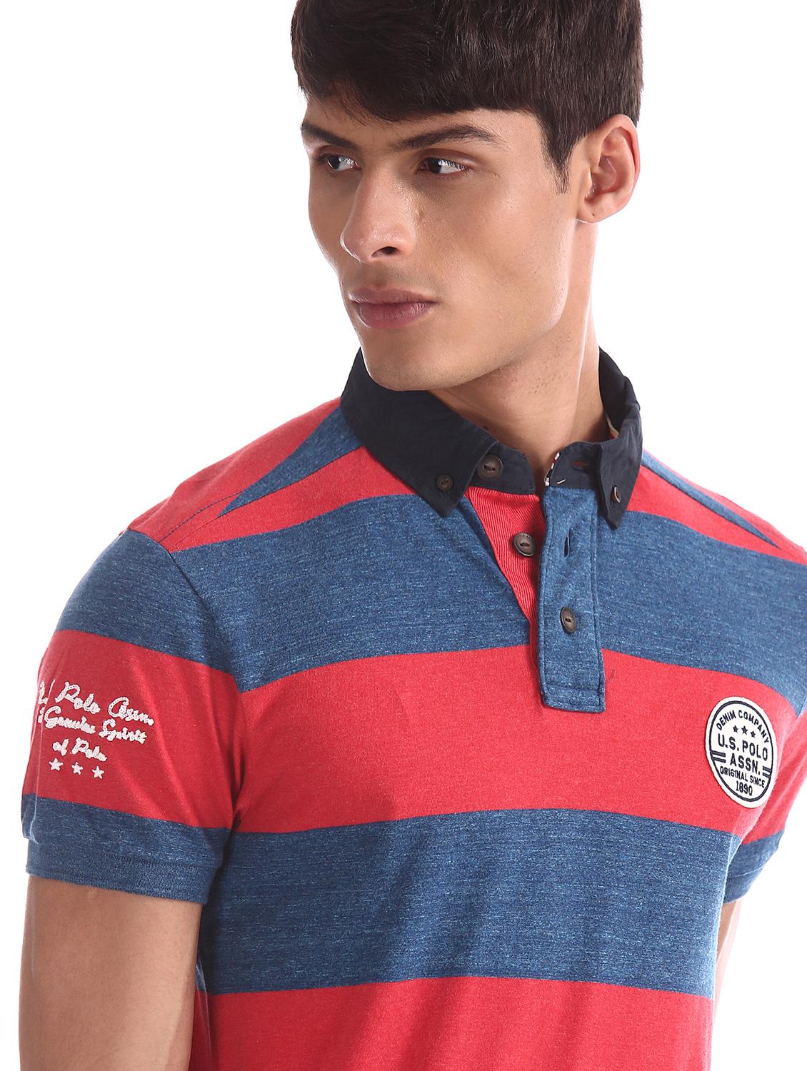 red striped collared t-shirt - 17631428 - Zoom Image - 5