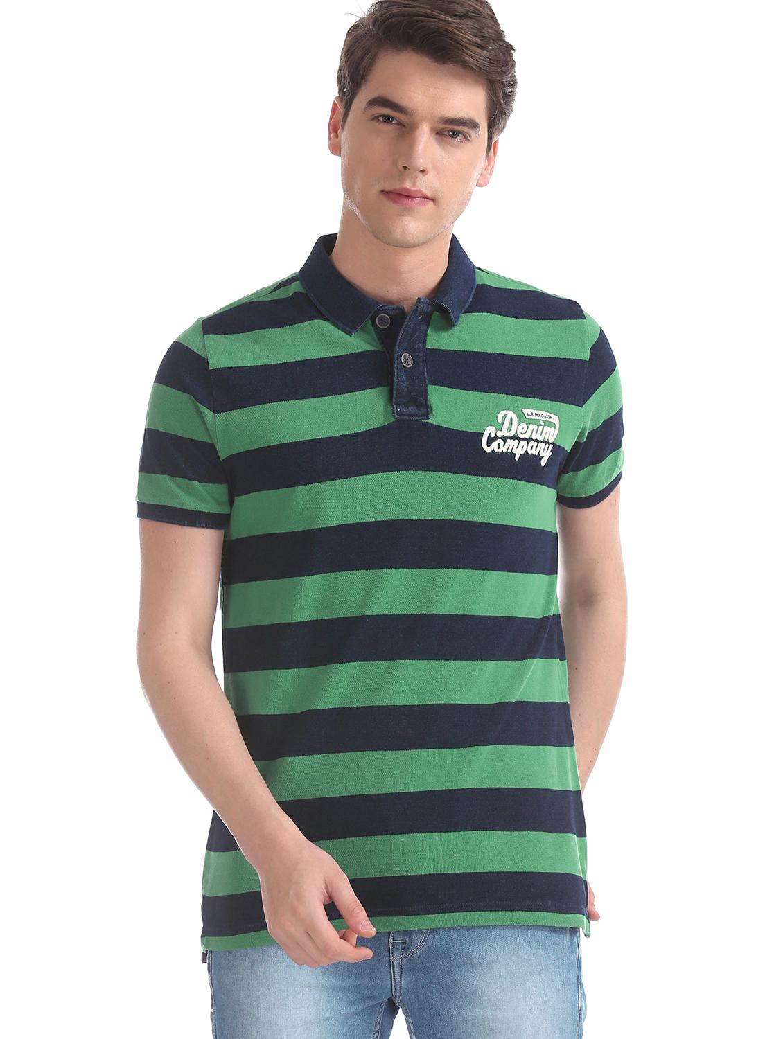 green striped polo t-shirt - 17631432 - Zoom Image - 1