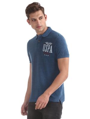 blue printed polo t-shirt - 17631433 - Standard Image - 2