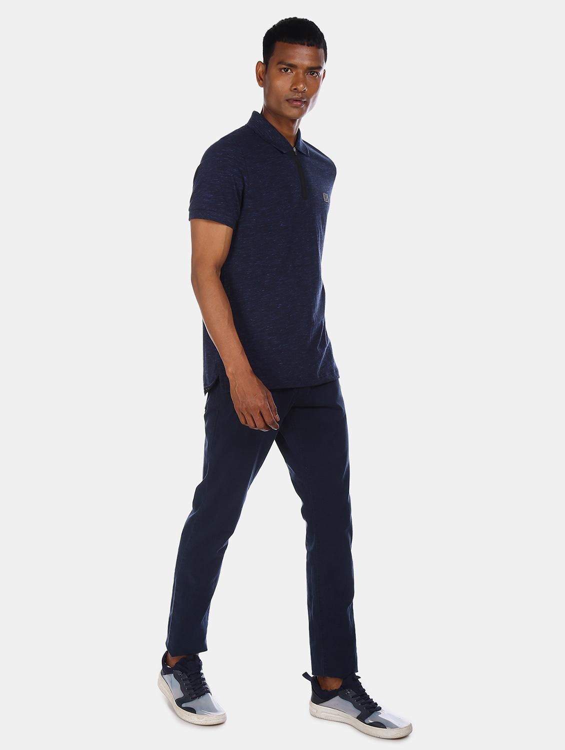 navy blue printed polo t-shirt - 17631456 - Zoom Image - 3