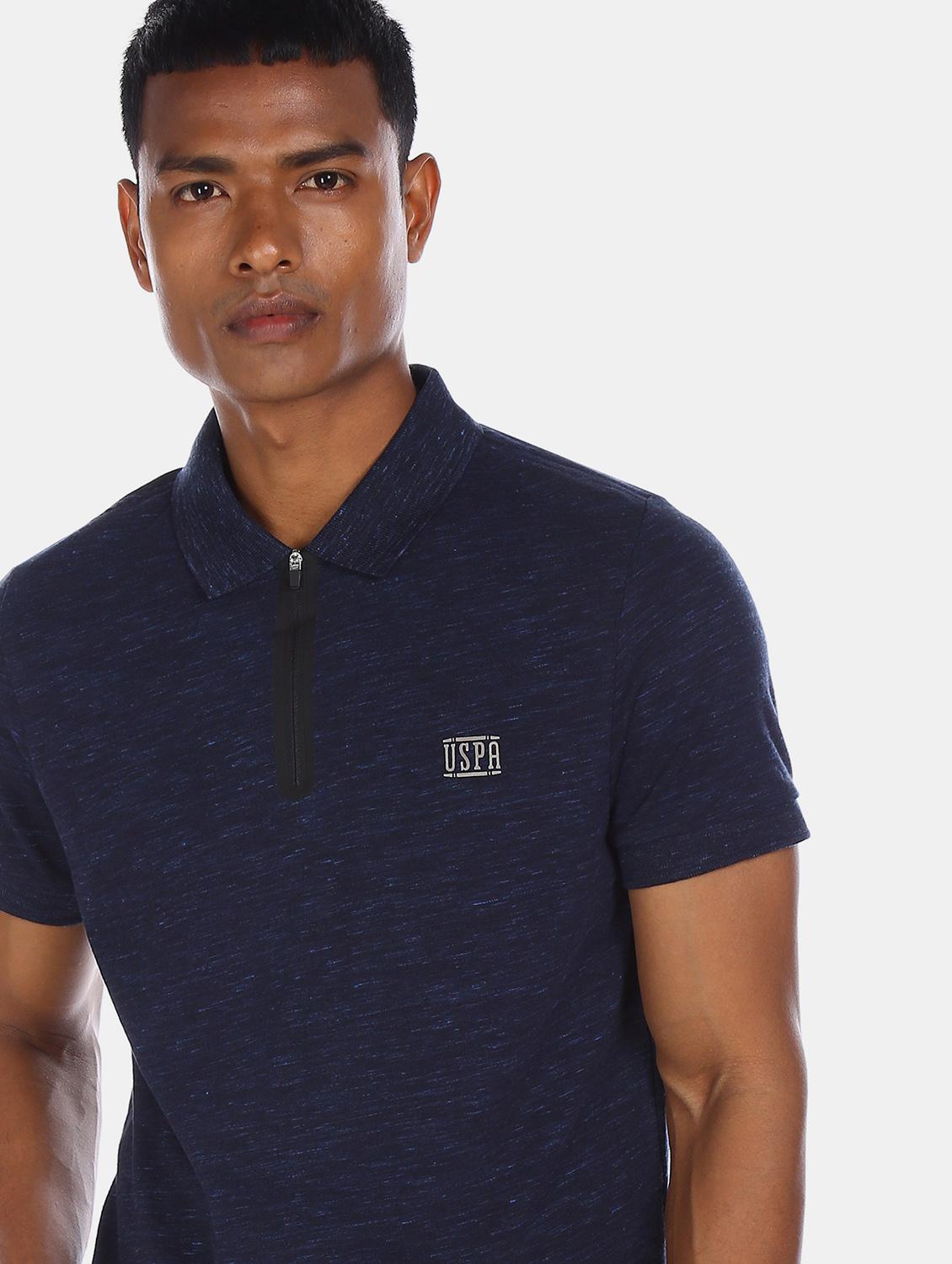 navy blue printed polo t-shirt - 17631456 - Zoom Image - 4