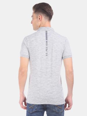 grey melange polo t-shirt - 17631457 - Standard Image - 3