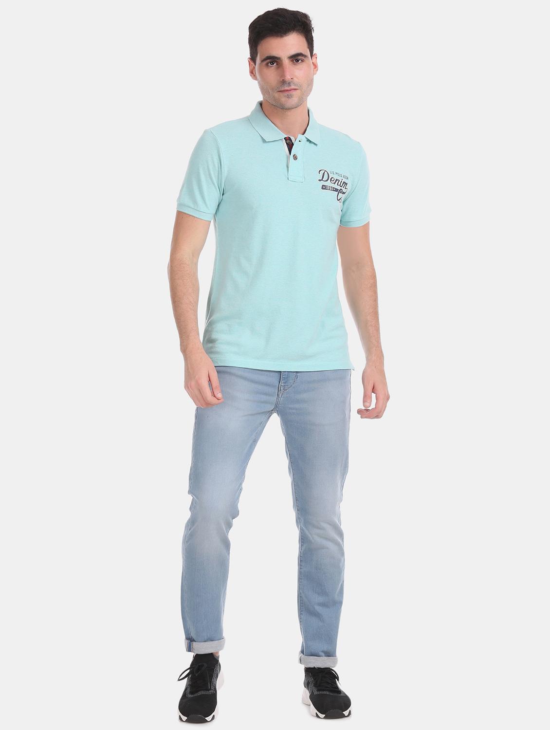 blue solid polo t-shirt - 17631458 - Zoom Image - 4