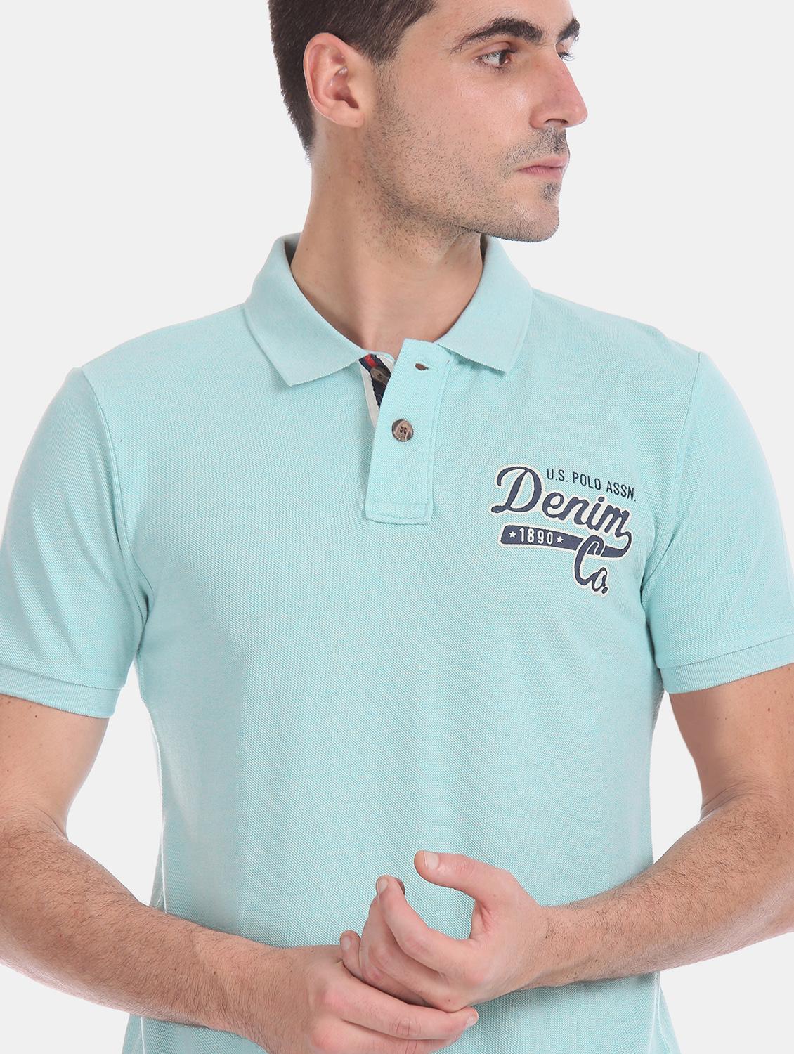 blue solid polo t-shirt - 17631458 - Zoom Image - 5