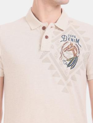 beige printed polo t-shirt - 17631465 - Standard Image - 5