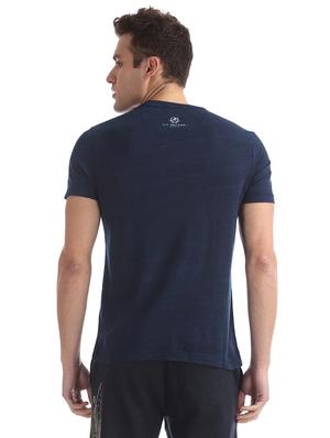 navy blue printed t-shirt - 17631505 - Standard Image - 3