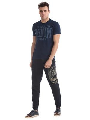 navy blue printed t-shirt - 17631505 - Standard Image - 4