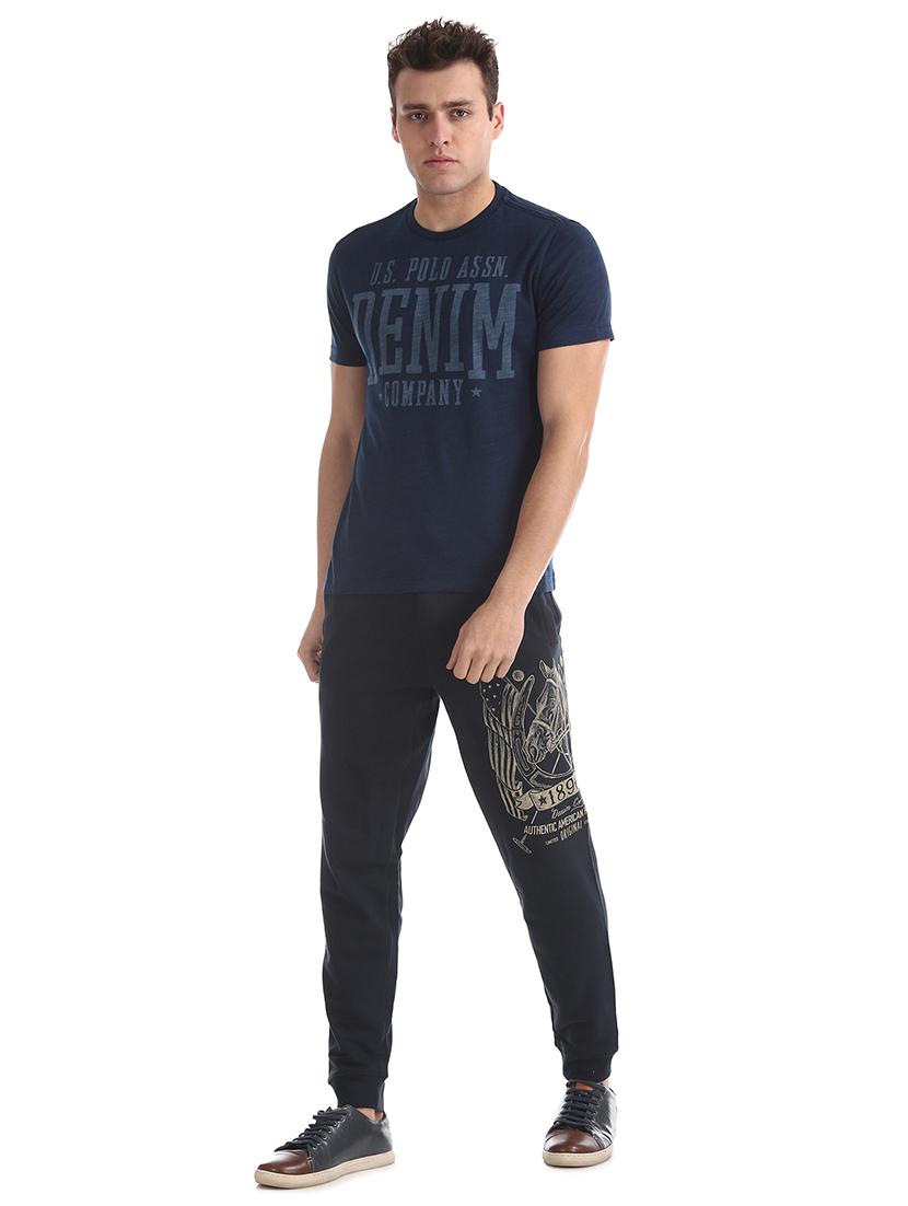 navy blue printed t-shirt - 17631505 - Zoom Image - 4