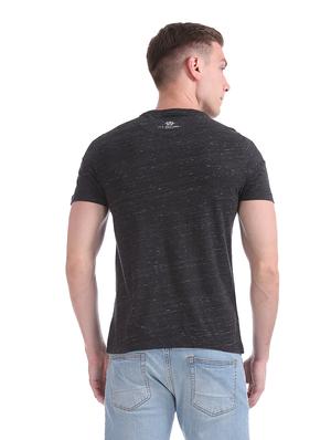 black front print t-shirt - 17631541 - Standard Image - 3