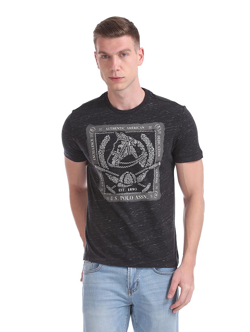 black front print t-shirt - 17631541 - Zoom Image - 1