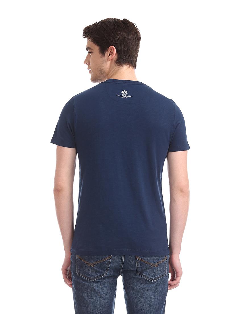 blue chest print t-shirt - 17631577 - Zoom Image - 3
