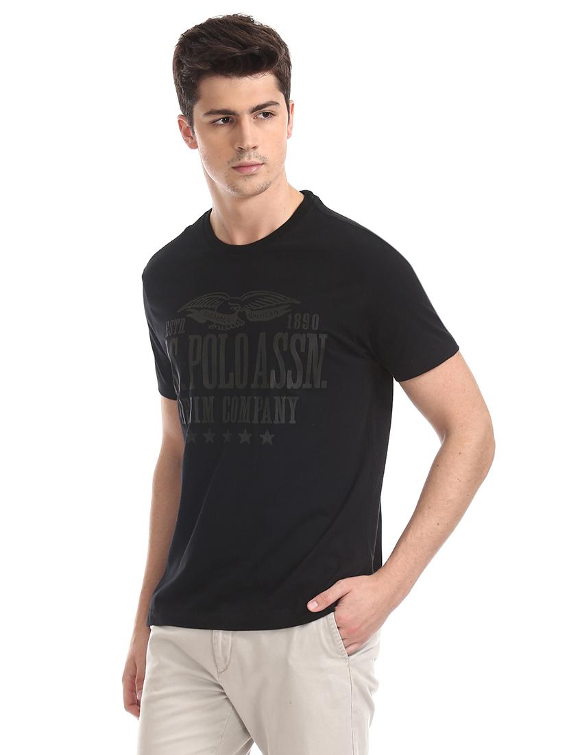 black chest print t-shirt - 17631588 - Zoom Image - 2