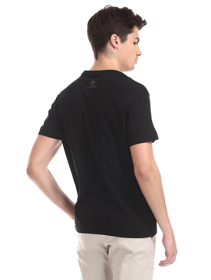 black chest print t-shirt - 17631588 - Zoom Image - 3