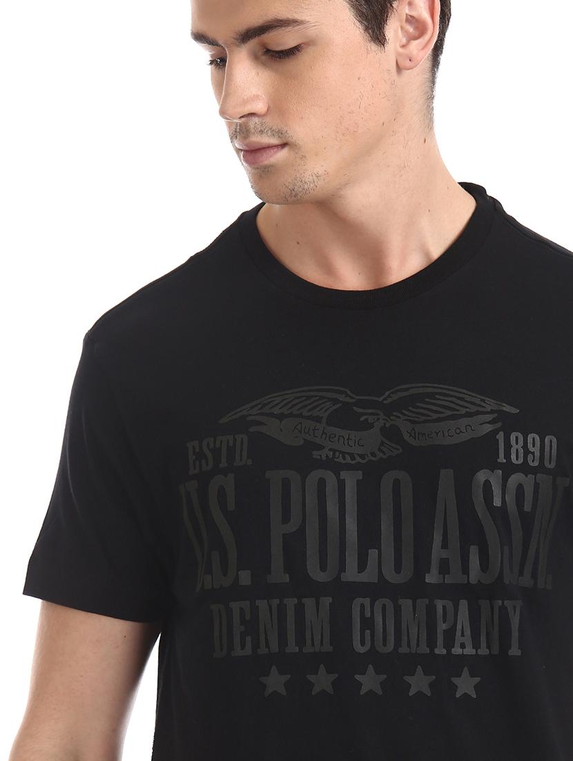 black chest print t-shirt - 17631588 - Zoom Image - 5
