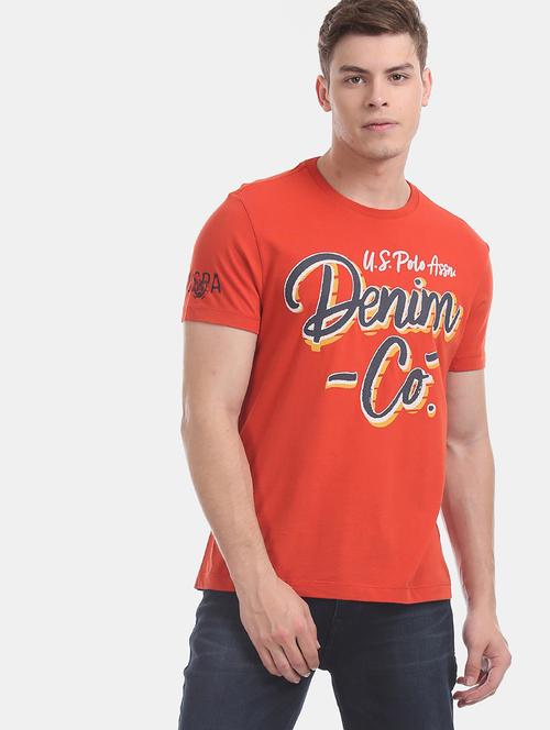 red chest print t-shirt - 17631595 - Standard Image - 1