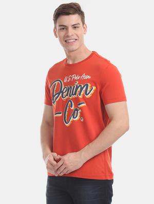 red chest print t-shirt - 17631595 - Standard Image - 2