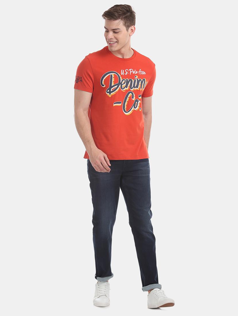 red chest print t-shirt - 17631595 - Zoom Image - 4