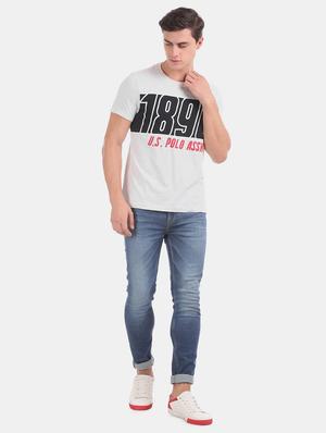grey chest print t-shirt - 17631597 - Standard Image - 4