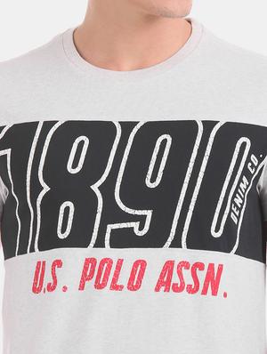 grey chest print t-shirt - 17631597 - Standard Image - 5