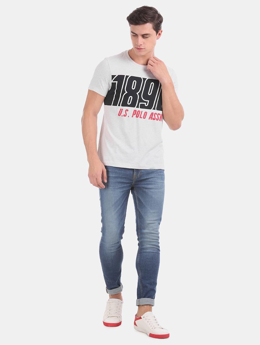 grey chest print t-shirt - 17631597 - Zoom Image - 4