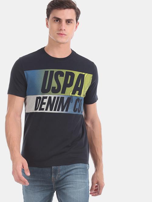 blue front print t-shirt - 17631598 - Standard Image - 1