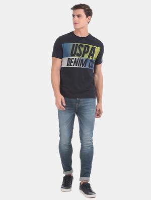 blue front print t-shirt - 17631598 - Standard Image - 4