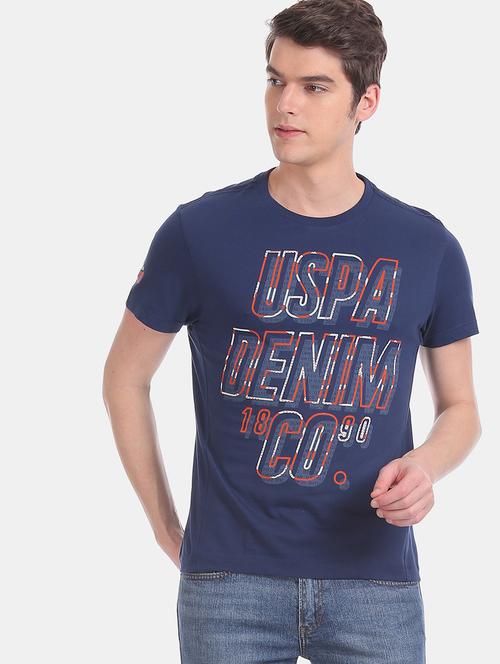 blue front print t-shirt - 17631605 - Standard Image - 1