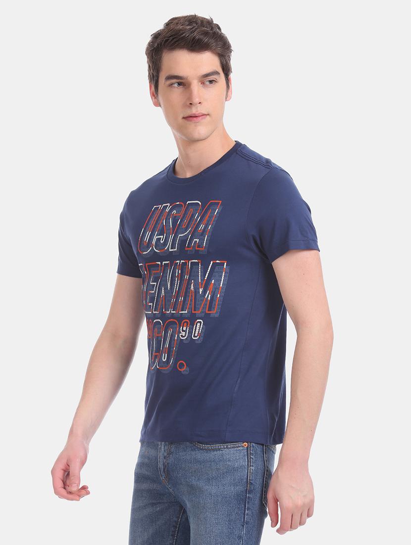 blue front print t-shirt - 17631605 - Zoom Image - 2