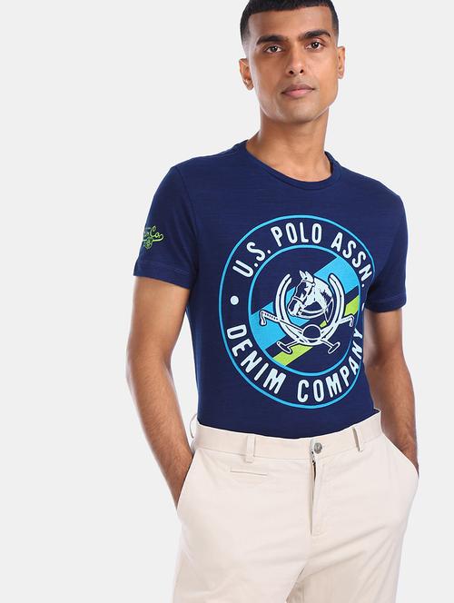 blue front print t-shirt - 17631609 - Standard Image - 1