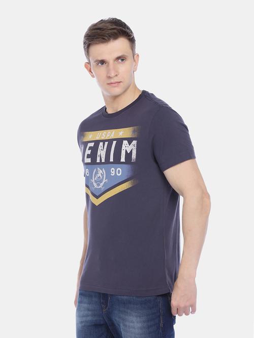 blue chest print t-shirt - 17631613 - Standard Image - 1