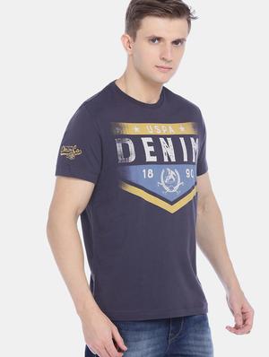 blue chest print t-shirt - 17631613 - Standard Image - 2