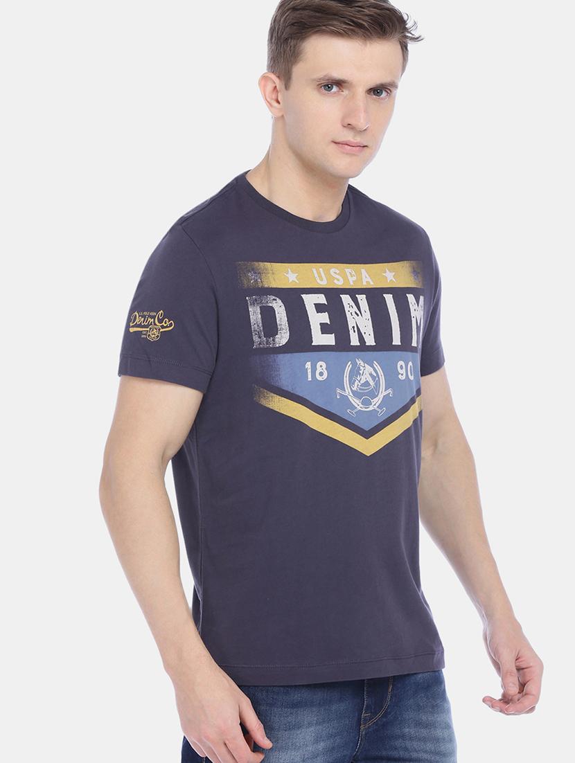 blue chest print t-shirt - 17631613 - Zoom Image - 2