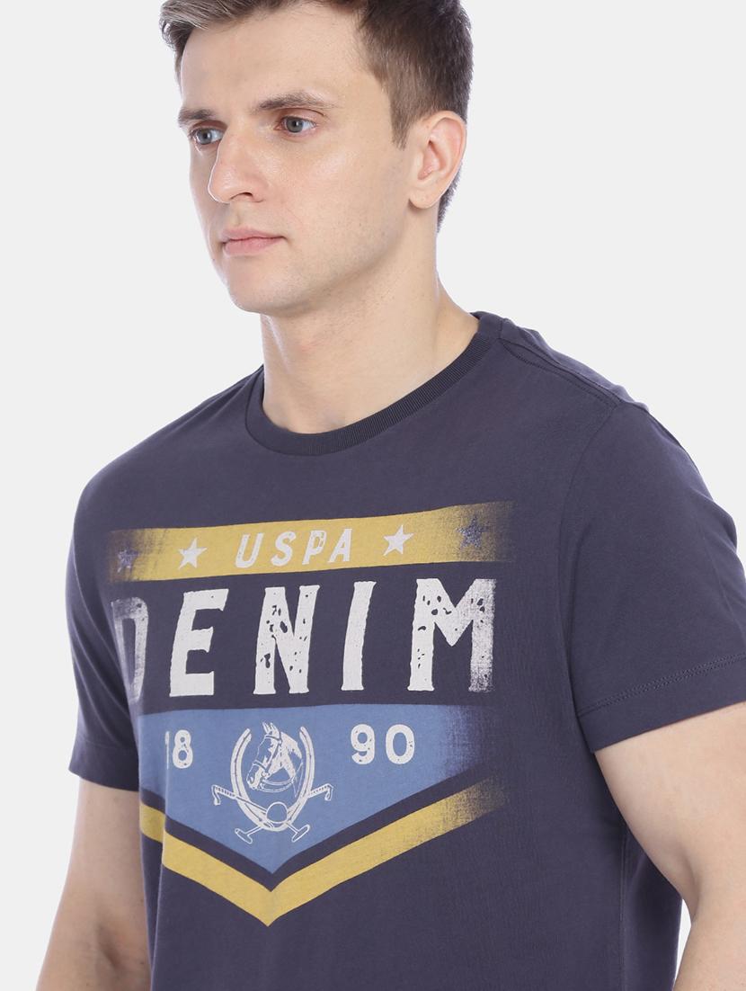 blue chest print t-shirt - 17631613 - Zoom Image - 5
