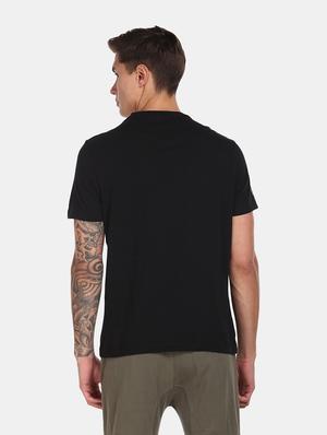 black chest print t-shirt - 17631628 - Standard Image - 2