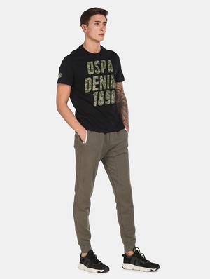 black chest print t-shirt - 17631628 - Standard Image - 3
