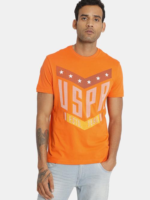 orange front print t-shirt - 17631631 - Standard Image - 1
