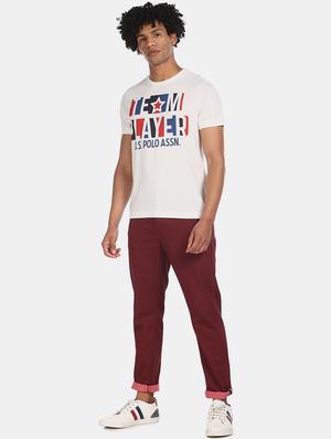 white chest print t-shirt - 17631635 - Standard Image - 3