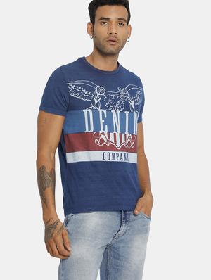 blue chest print t-shirt - 17631637 - Standard Image - 2